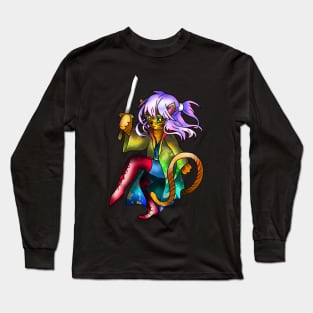 Dungeons and cats warrior with a sword Long Sleeve T-Shirt